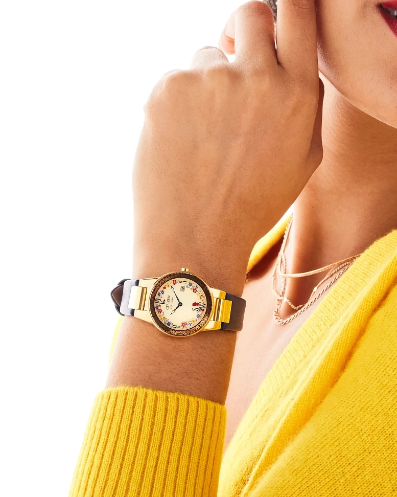 Snow White Flora Beige Dial Leather Strap GA1079-41W | CITIZEN